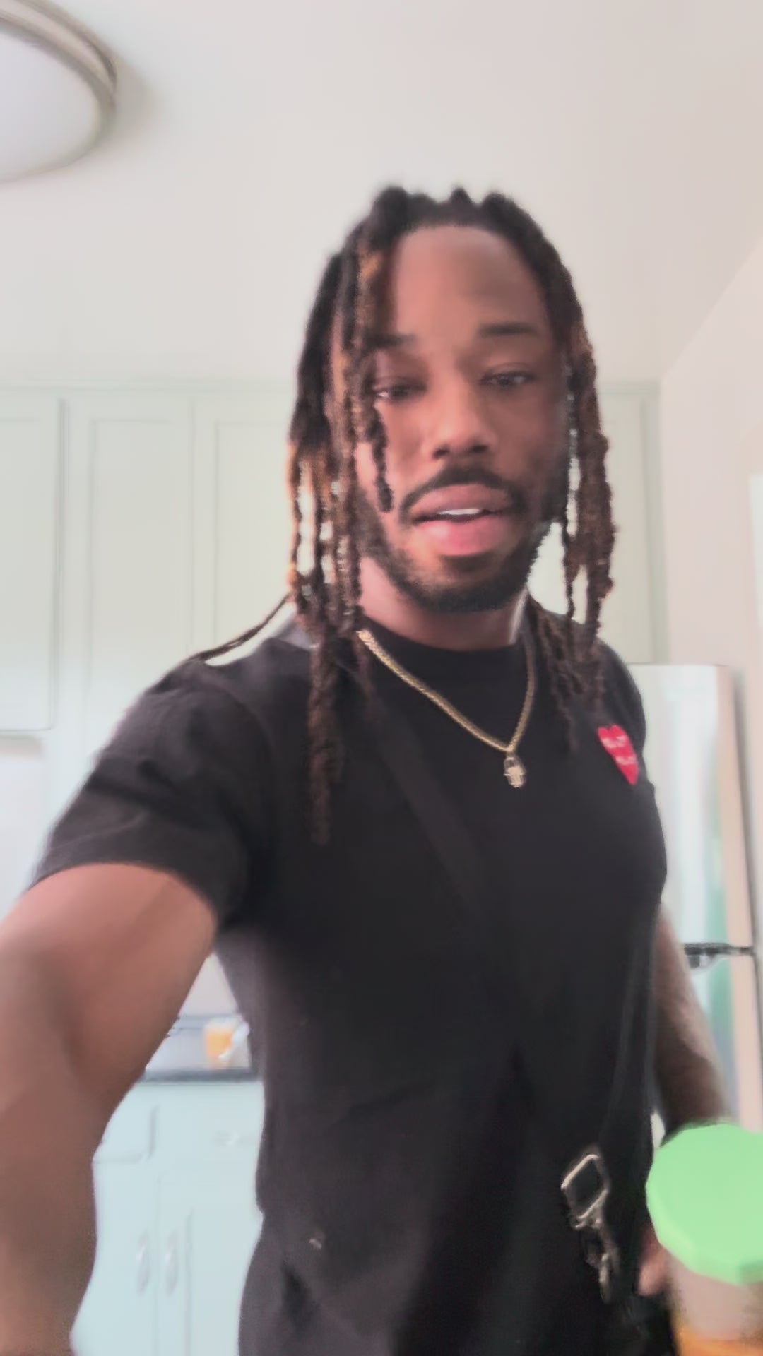 my friend and neighbor trying my guava juice!