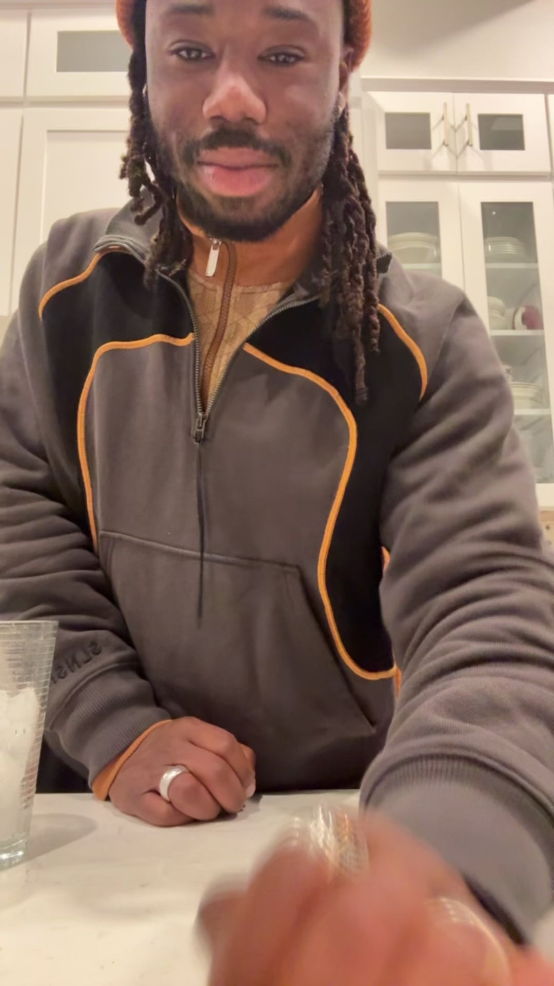 my auntie trying my guava juice!